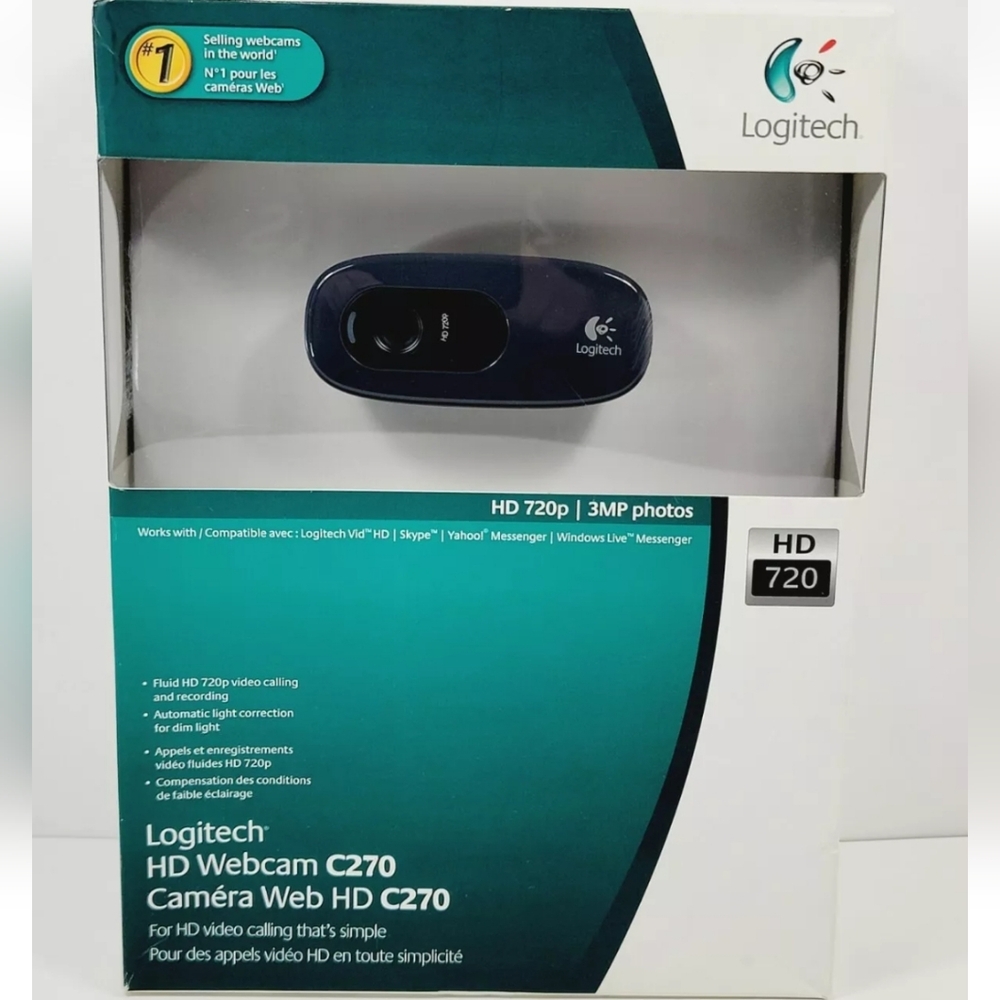 Logitech HD Webcam C270 Widescreen Video Calling Recording Messenger 720p NEW